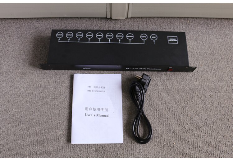 8 way dmx splitter amplifier dmx 512 signal distributor for digital led lights ac 110/220v most connect 16pcs signal amplifier