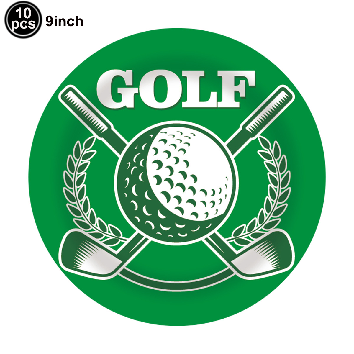 Golftema engangsservise papirtallerkener kopper servietter duk banner golfkølleballong barnebursdagsfest dekorutstyr: Fluorescensgul