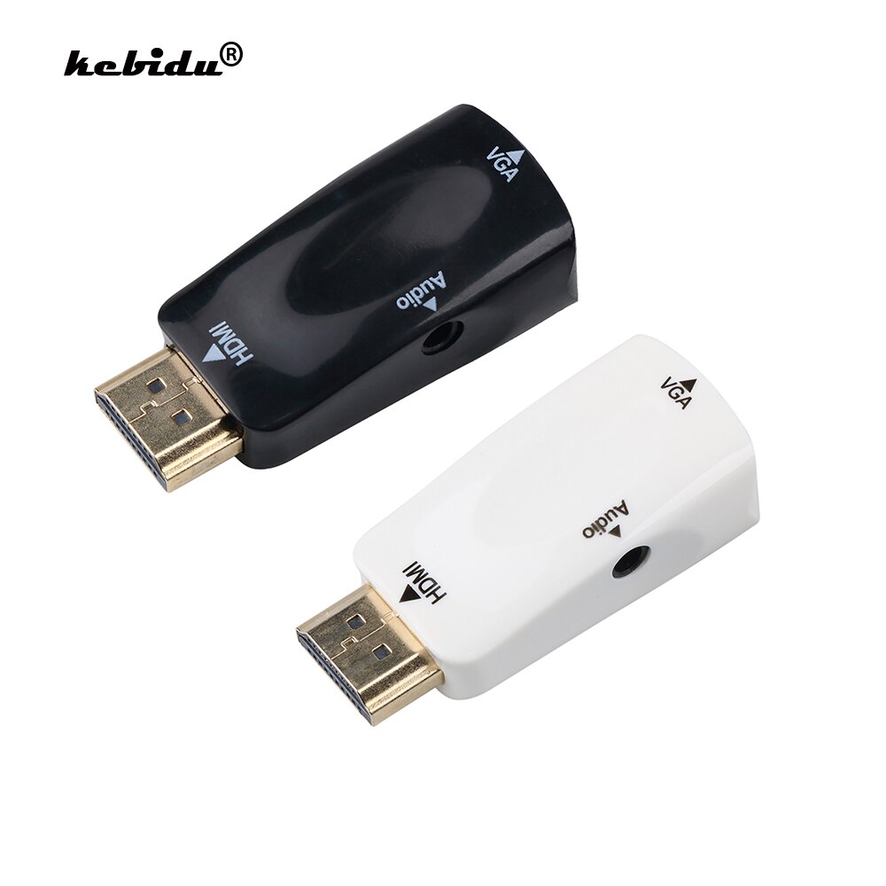 Kebidu HD 1080P HDMI naar VGA Adapter Converter Kabel Man-vrouw Ondersteuning HDTV Adapter Voor PC Laptop