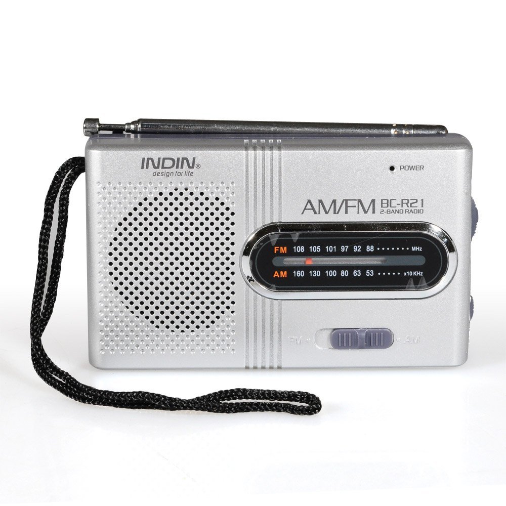 Mini poche AM FM Radio mince récepteur Portable haut-parleurs stéréo lecteur de musique avec antenne télescopique BC-R21