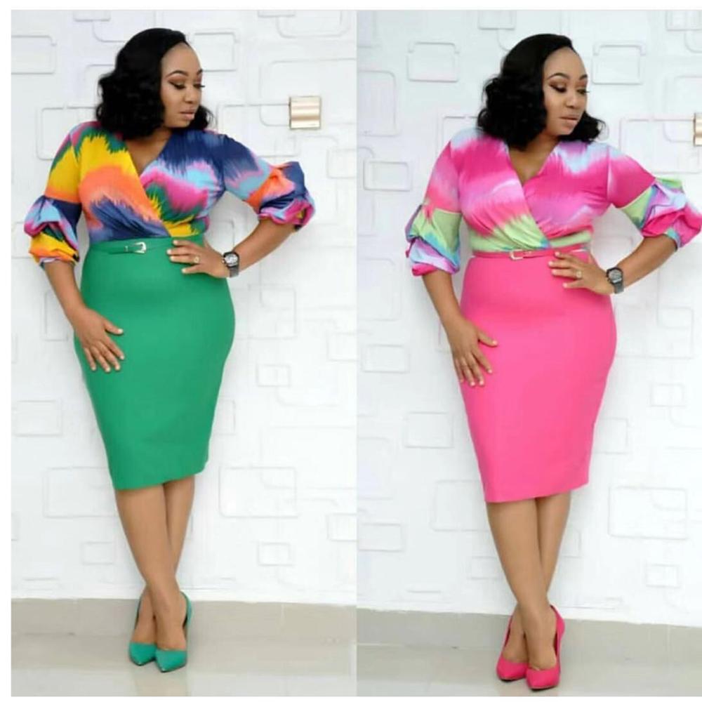 Dashiki African Long Dress For Women Traditional Print Clothing Puff Sleeve With Belt (ZC08#)