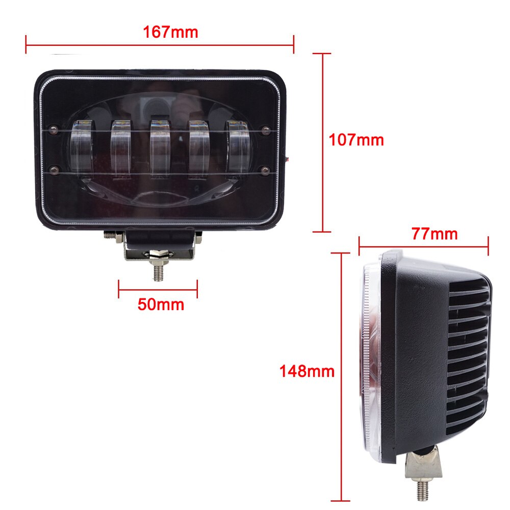 Barra de luces Led para coche foco de luz de trabajo de 6 pulgadas, 50W, 12V, 24V, lámpara de conducción por inundación para camión, remolque, SUV, camioneta, barco, 4x4, Moto