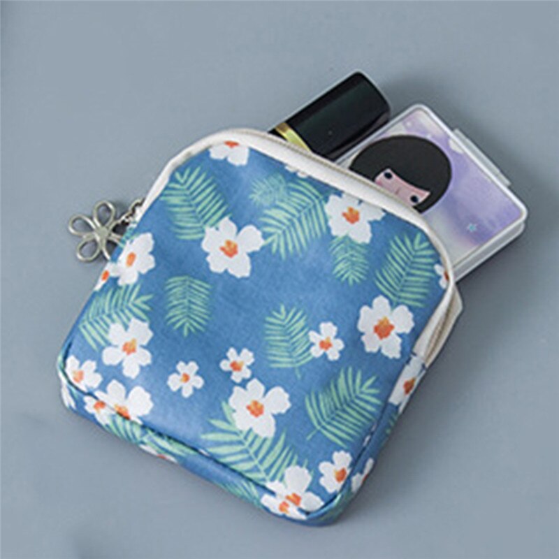 Myntpung lommebok kvinner myntholder veske kvinnelig jente frisk liten blomst glidelås clutch myntkort nøkkelholder etui