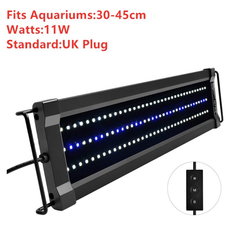 NICREW ClassicLED Gen2 Aquarium Light Dimmable LED Fish Tank Light With 2-Channel Control White and Blue LED Aquatic Plant Light: 30-45cm UK Plug