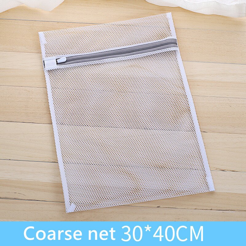 Effen kleur rits mesh waszak polyester wasnetzak voor ondergoed sokken wasmachine zak kleding bh zakken: Grof net 30 x 40cm