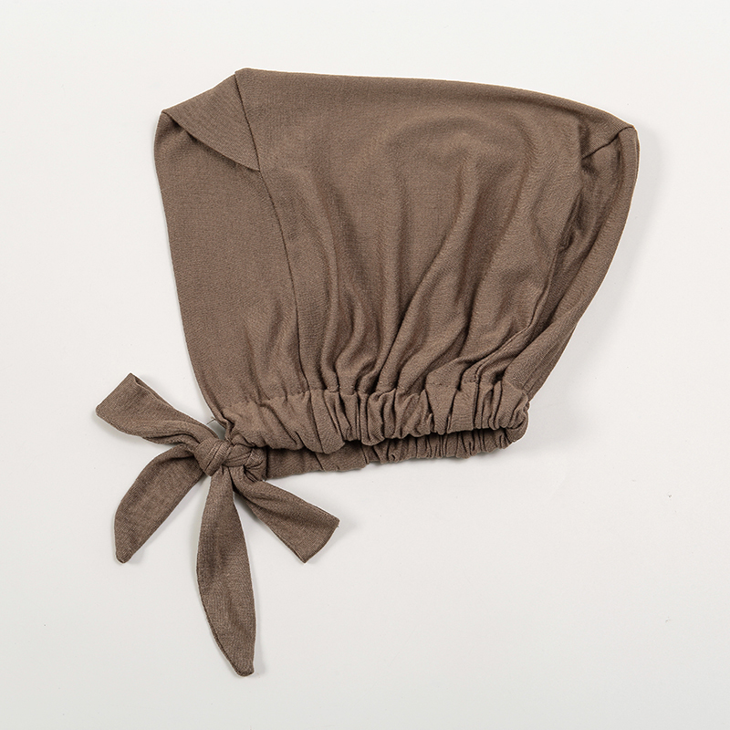 Gekreuzte Stirn Kappen Frauen Innere Hijab Unterkappe Muslimischen Weiche Modale Turban Gummiband Kappen Einfarbig Unterseite Hütte Untertuch: Lce grau