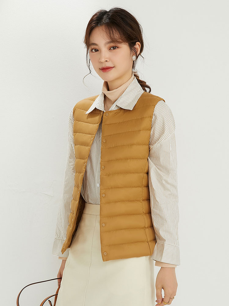 Newbang 90%  mat stof damevarmeveste ultralet dunvest dame tovejsvest bærbar varm ærmeløs vinterfor