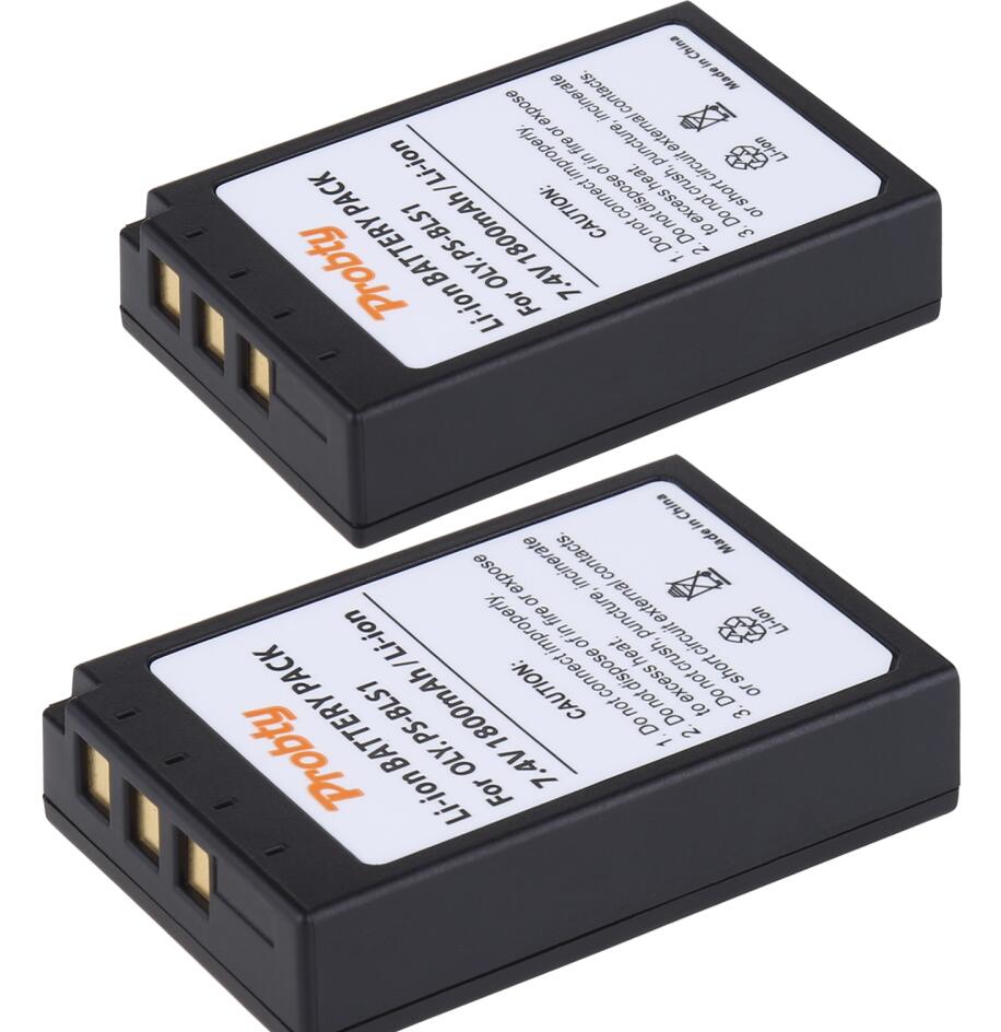 BLS1 batterij en oplader voor OLYMPUS EVOLT E-400 E-410 E-420 E-450 E-620 E-P1: Black