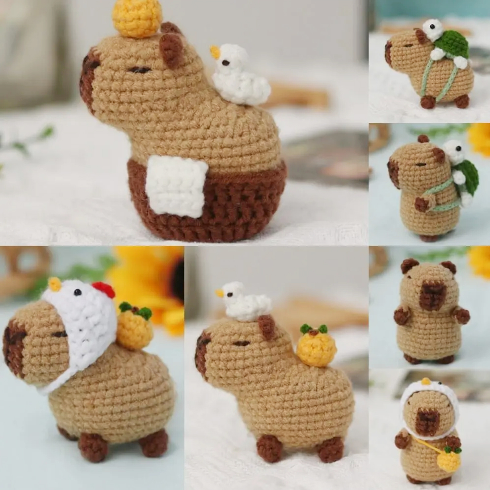Kit de crochet capibara, lindo kit de ganchillo de animales, de Navidad, kit de ganchillo para principiantes, kit de ganchillo para amantes del manualidades,