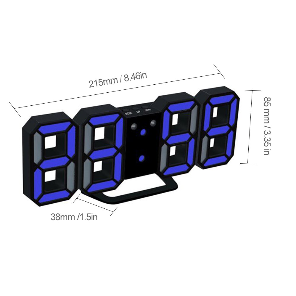 3D LED Digital Alarm Clocks Wall Hanging Watch Snooze Function Table Clock Calendar Thermometer Display Office Electronic Watch