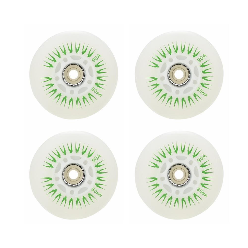 80mm Inline Roller Skate Wheels 4pcs LED Sliding Skating Flashing Wheel Rollers Durable Luminous Rollerblade Replacement