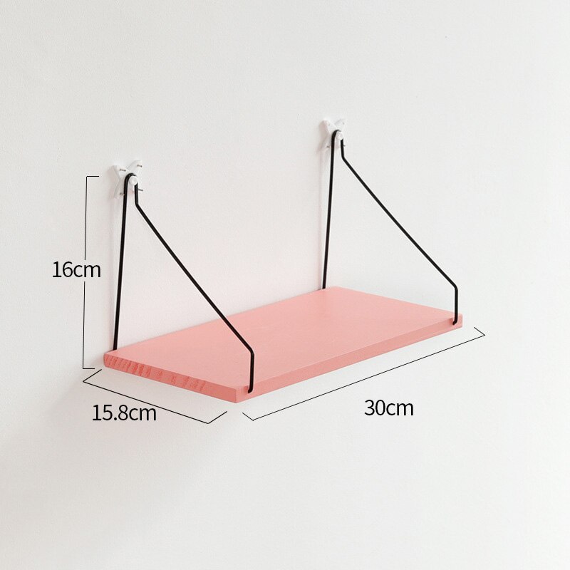 Modern simple wooden wall rack room decoration solid wood storage rack: F