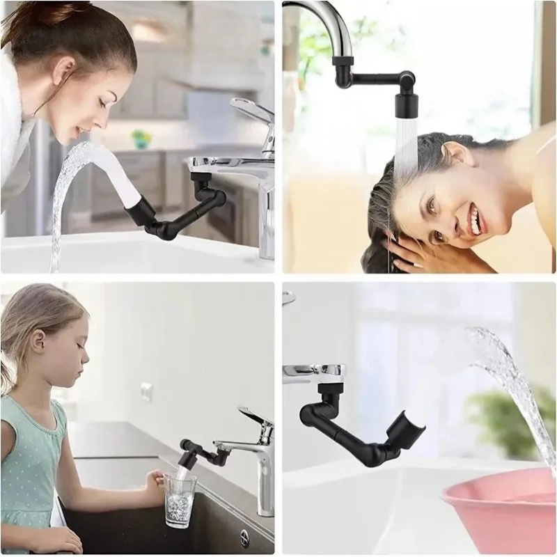 Universel 1080 ° Extension d'aérateur de robinet rotatif, bras robotique pivotant, tête de pulvérisation, buse de robinet de cuisine, économie d'eau