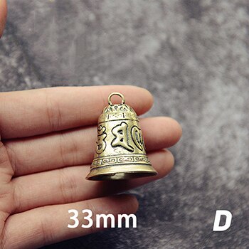 Clochette Vintage en laiton antirouille | Mini porte-clés Portable, porte-bonheur, bonne fortune, décoration de maison et de bureau, pendentif pour Animal de compagnie: D