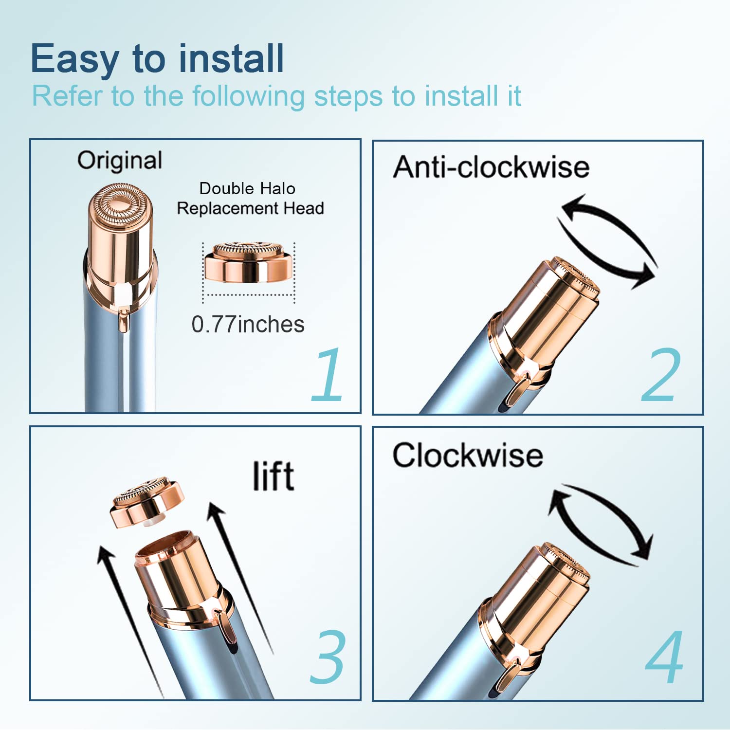 Ersatzköpfe für Gesichtshaarentferner der Generation 2, für makelloses Abschluss, berühren-Haarentfernungswerkzeug für Frauen, nur für Gen 2, makellos