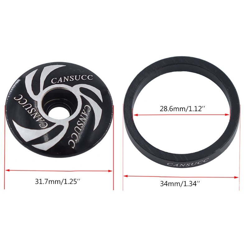 T4MF Fiets Headset Fiets Voorvork Stam Ring Pakking Set 1/8 Inch Headset Spacer W/Stuurpen Top Cap