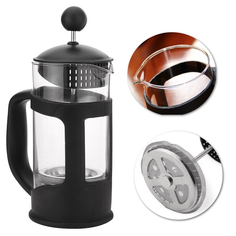 Prensa Francesa de vidrio resistente al calor, prensa de café, filtro de té, émbolo, cafetera, accesorios de café para el hogar, 350ml