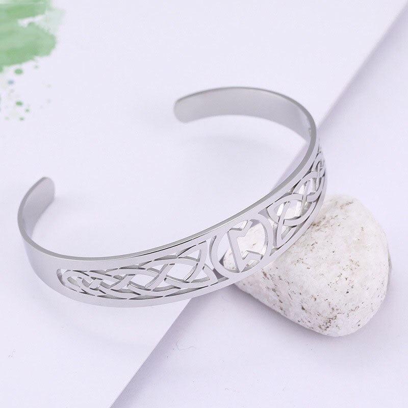 Wicca Armband Voor Vrouwen Mannen Nordic Runen Manchet Bangle Ierse Celtics Knoop Nordic Brief Amulet Armbanden