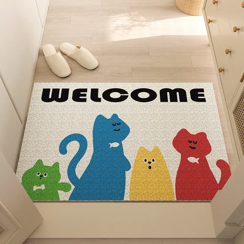 InjCircle-Polymère d'entrée de sol en PVC de dessin animé, Polymères de bienvenue extérieurs, Non ald, Tapis de décoration pour la maison, ,