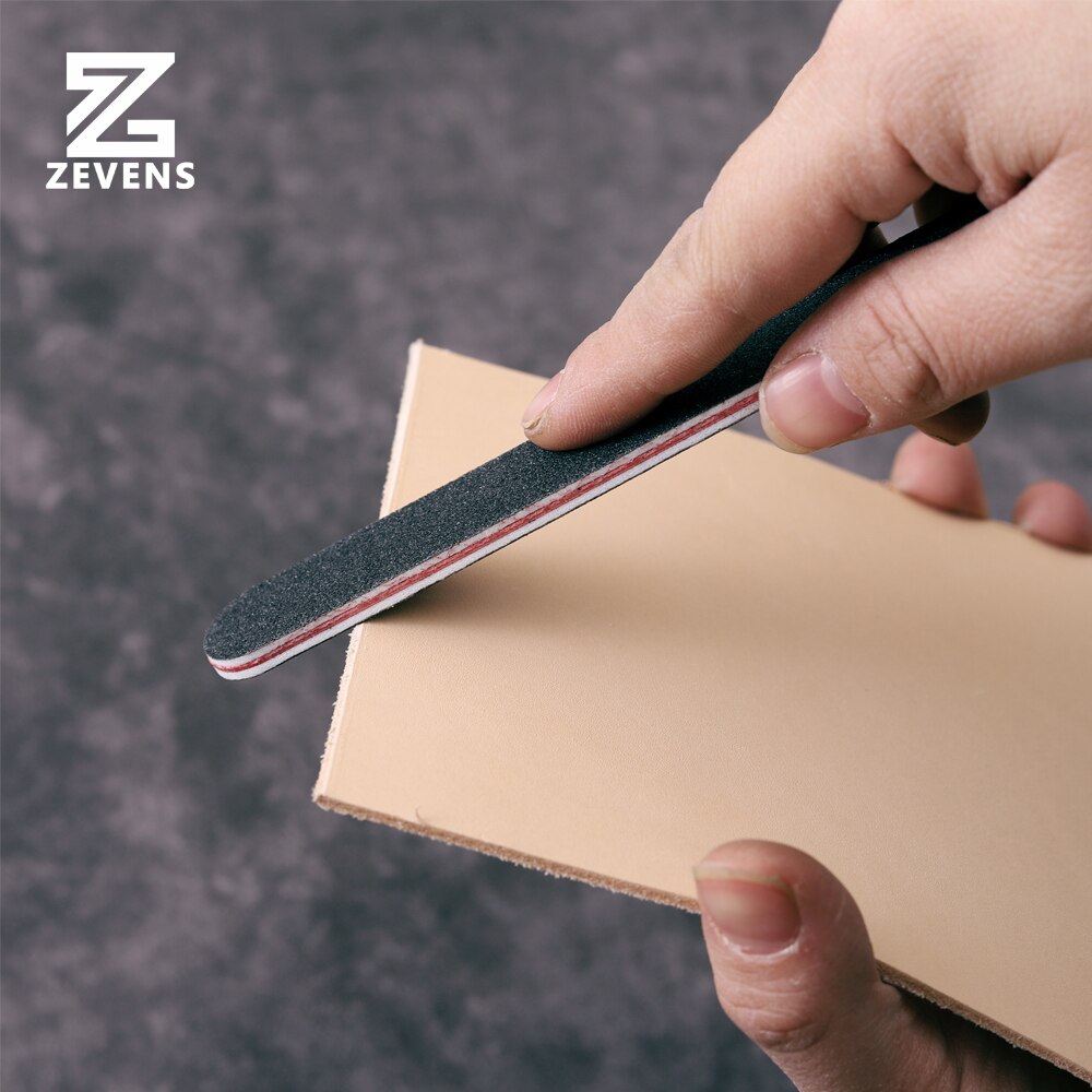 ZEVENS-barras de lijado de esmeril, 5 piezas, 240/180 de grano, tablero de esmeril de doble cara para herramientas de artesanía de cuero, herramienta de acabado pulido de bordes