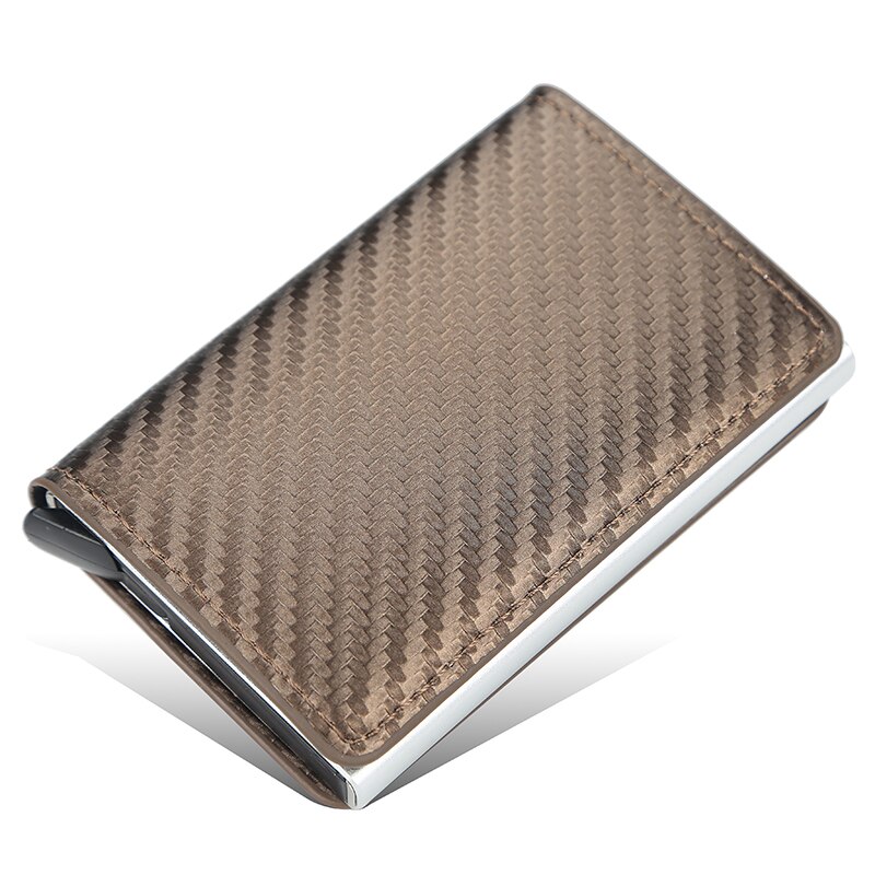 Carbon Fiber Rfid Blocking Mannen Creditcardhouder Lederen Bank Card Wallet Case Kaarthouder Bescherming Portemonnee Voor vrouwen: gold