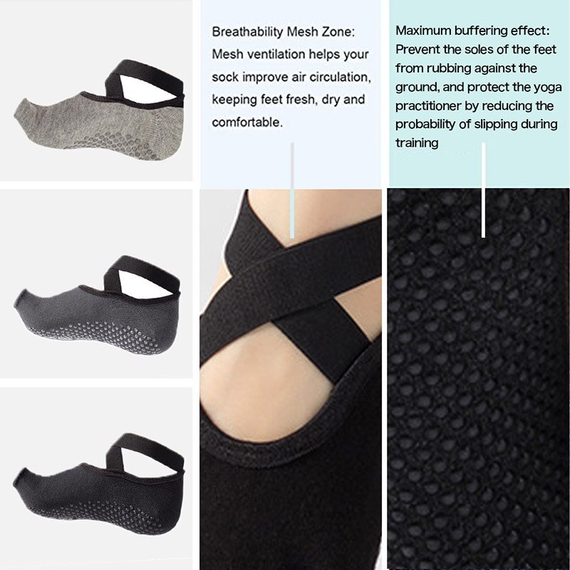 Women Yoga Backless Five Toe Anti-Slip Ankle Pilates Fitness Gym Ladies Sports