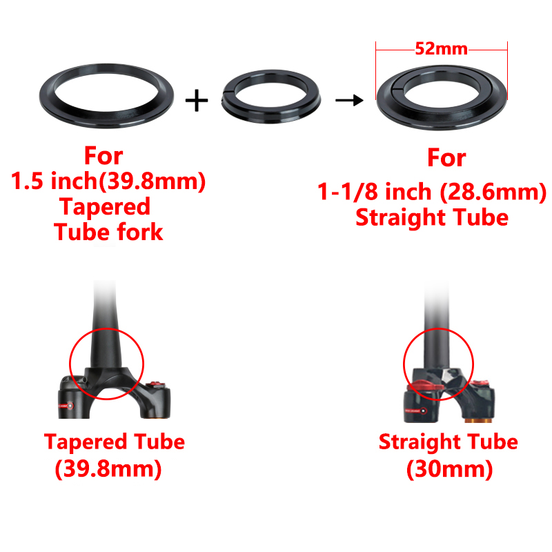 VIARON MTB Bicycle Headset 34/44/52/55/56mm CNC 1 1/8" 28.6 Spinal Canal/Straight Tube Fork Internal Mountain Road Bike Headset