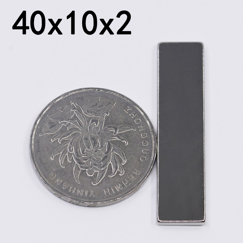 2/5/10/20/50Pcs 40X10X2 Neodymium Magneet 40Mm X 10Mm X 2Mm N35 Ndfeb Blok Super Krachtige Sterke Permanente Magnetische Imanes