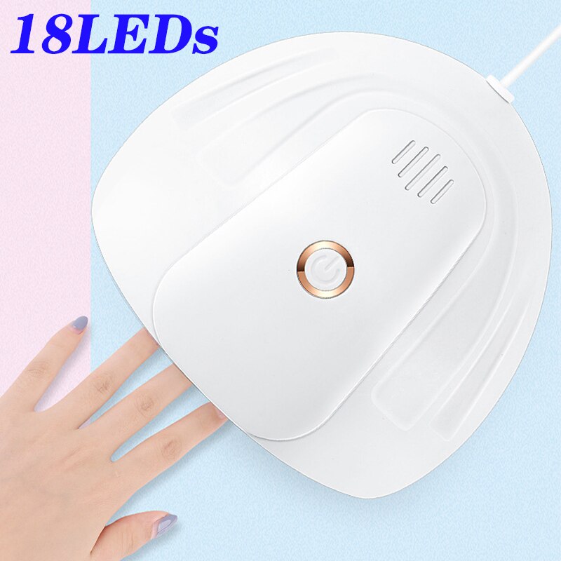 Lámpara LED UV para secado de uñas en Gel acrílico, con modo de bajo calor, Sensor inteligente, máquina de manicura para salón de manicura, 66LED, novedad: Mini Lamp-18LEDs / UK