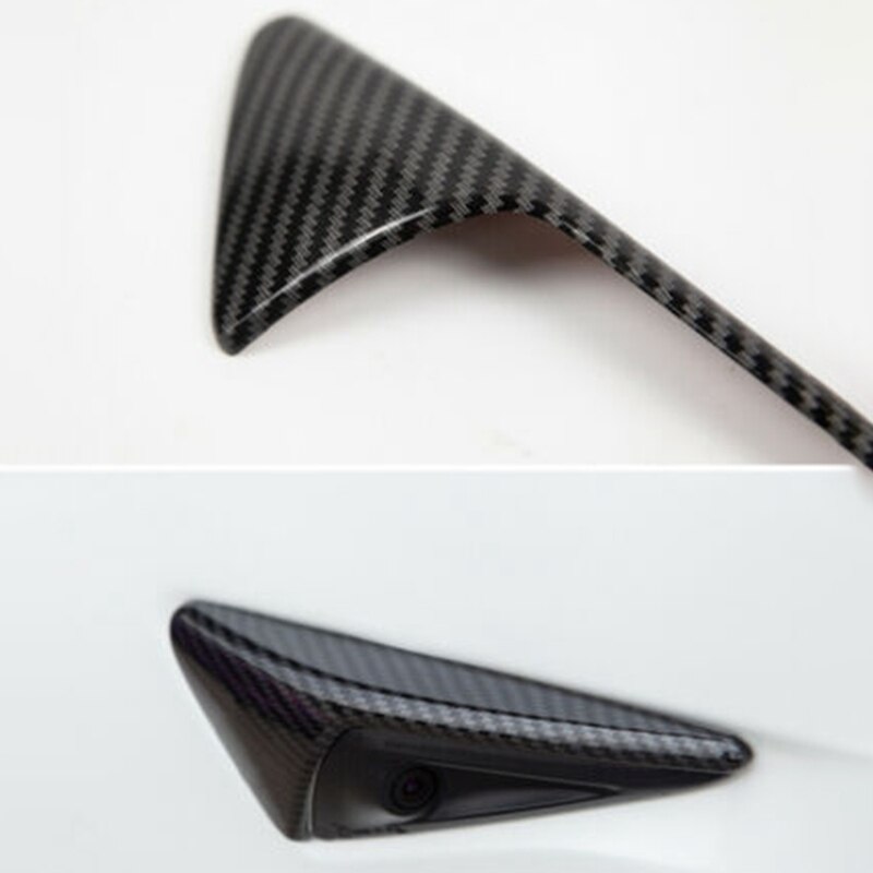 Cubierta protectora lateral de fibra de carbono mate para cámara Tesla modelo 3 Y X S, 2 uds.