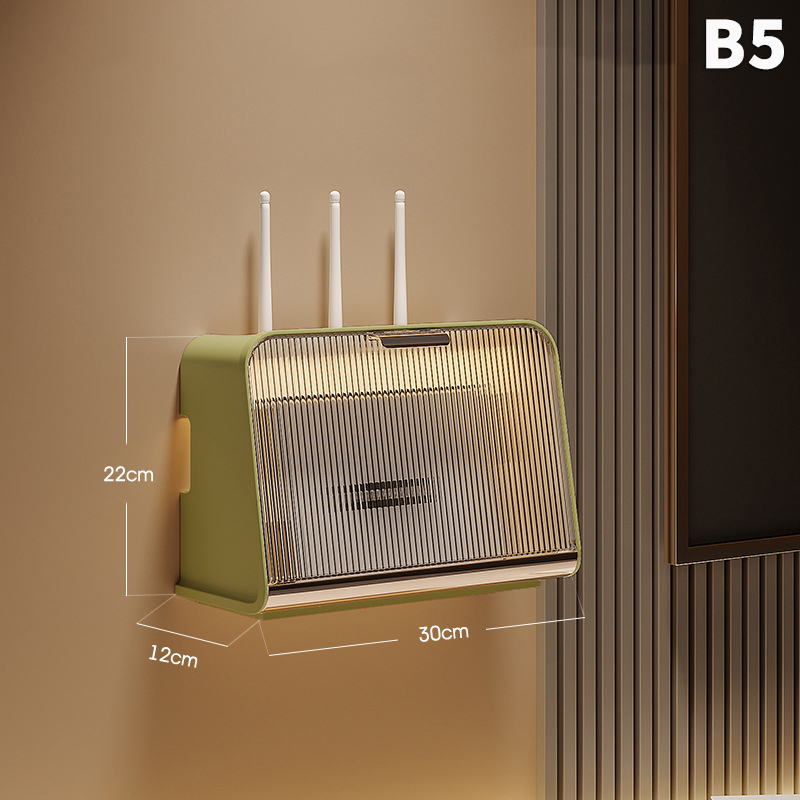 Router Storage Box Shelf Wall Mounted Wifi Organizer Box Punch-Free Socket Box Set-Top Box Organizer Box Living Room Storage: WHITE