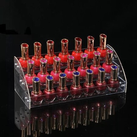 Nagellack Lagerung Regal Gestell transparent Acryl Nagellack Ausstellung Zauberstab Regal Heimat Deko 2-7 Schichten mehrschichtig verwöhnen: 3 Schicht