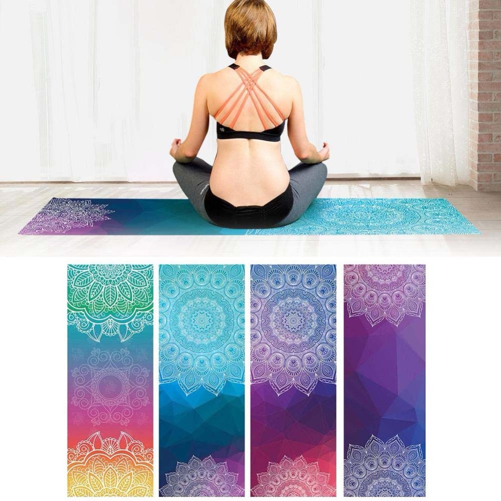 Yoga Deken Mandola Print Dikke Antislip Pilates Workout Oefening Gym Thuis Yoga Mat Handdoek Sit-Ups Camping picknick Matten 183*68Cm