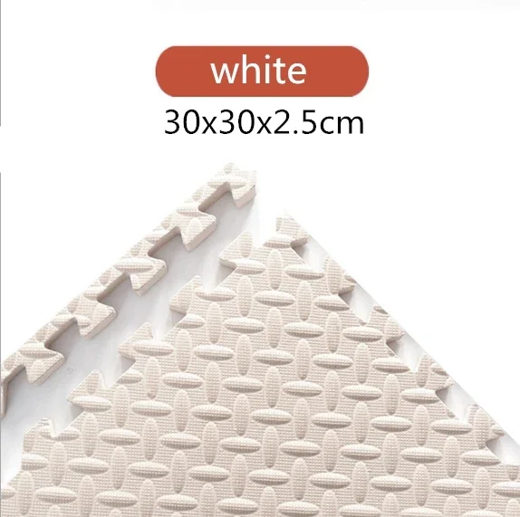 Tapis de sol en mousse pour enfants, 2.5cm d'épaisseur, couture pour enfants, ramper, escalade, maison, chambre à coucher, salon, Tatami: 8pcs with 8edge / WHITE