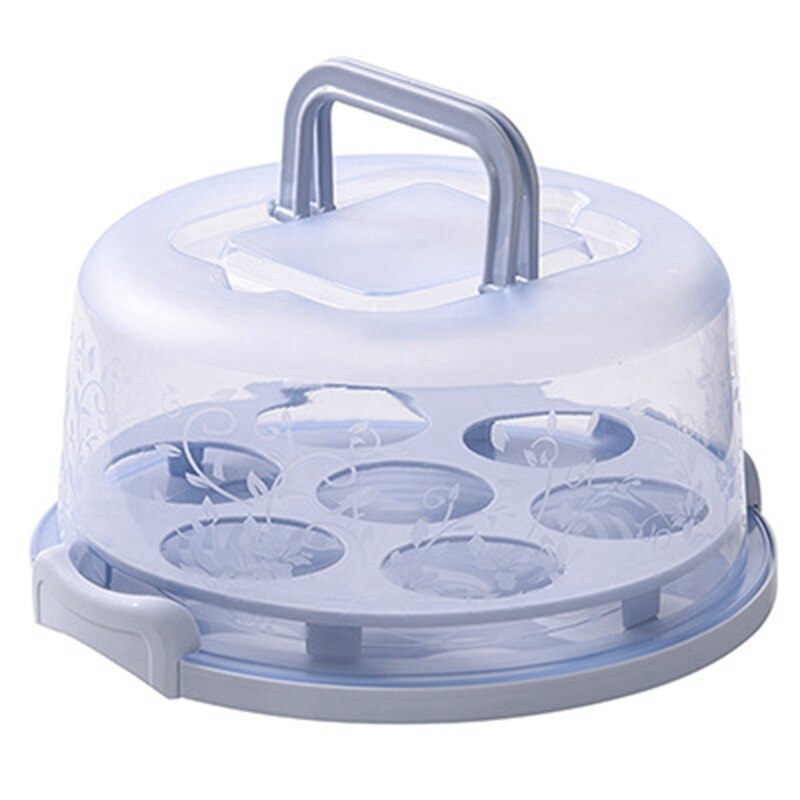Draagbare Cake Carrier Voedsel Vers Houden Doos Koelkast Vers Houden Ontvangen Doos Fruit Groenten Storage Case: Blue