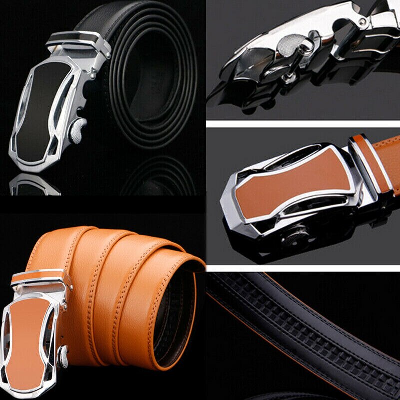 Men's Business Formal Belts Solid 3.5 X 115 CM Waist Belt Waistband Buckle Belt Faux Leather Waist Belt