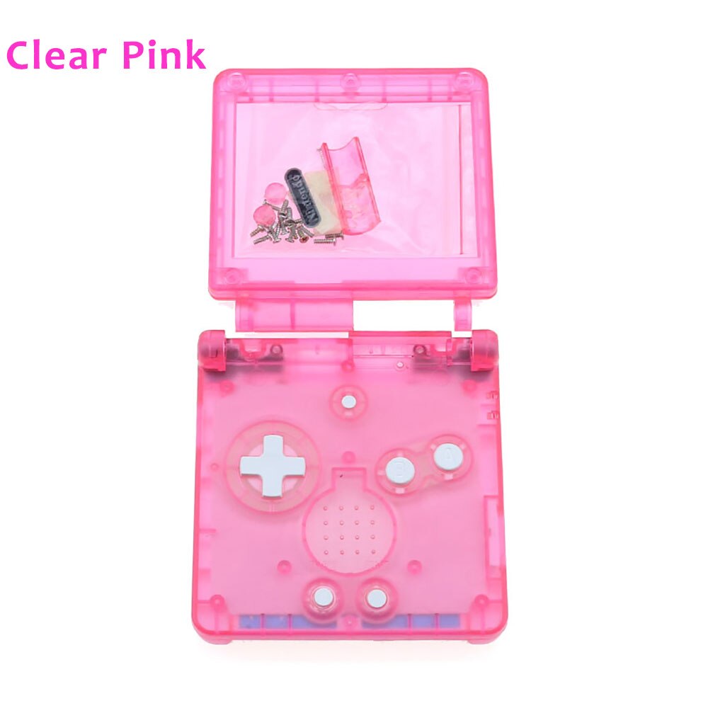 JCD 12Color Transparent Clear Color For GBA SP Replacement Housing Shell Cover Case For Nintendo GameBoy Advance SP: Clear  Pink