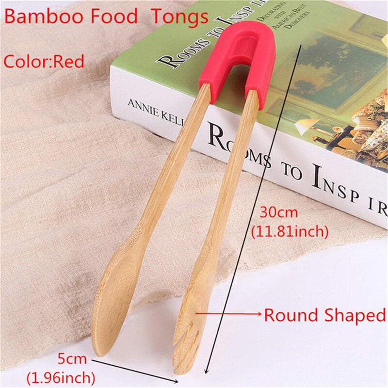 4YANG Stainless Steel Wooden Plastic Kitchen Food Utensils Buffet Cooking Tool Anti Heat Bread Clip Pastry Clamp Barbecue Tong: JJCJ000100003