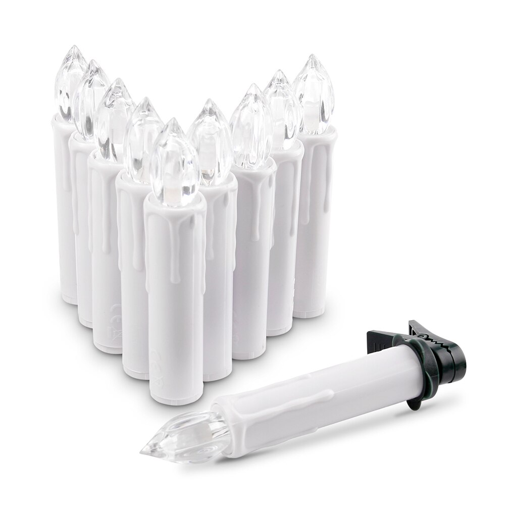 10 stk led lys stearinlys batteridrevne flammeløse lys led juledekor lys med fjernkontroll simuleringslys
