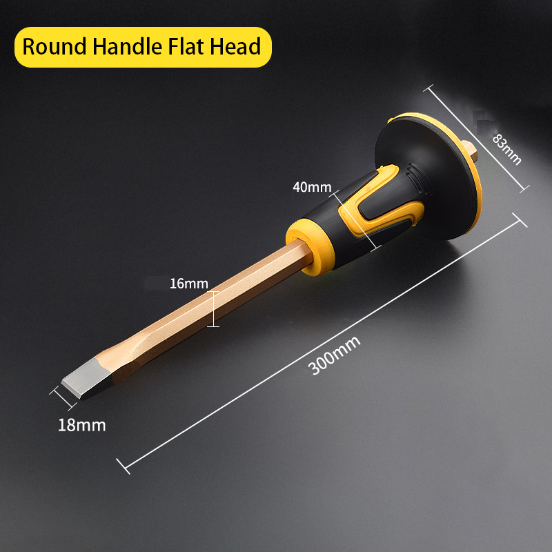 Flat Head Pointed Chisel Stonemason Chisel Hand Guard Chisel Carving Knife Tungsten Alloy Steel Stone Breaking Tool Hand Tools: Bull Point Chisel