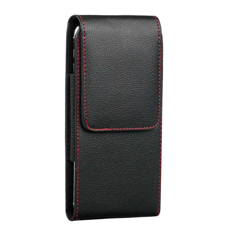 Universal 5.2-5.5inch Phone Pouch For iPhone 11 Pro Max Xs XR X 6 6S 7 8 Plus Case Belt Clip Holster Leather Bag Flip Cover: For iPhone ProMax / Vertical Bag