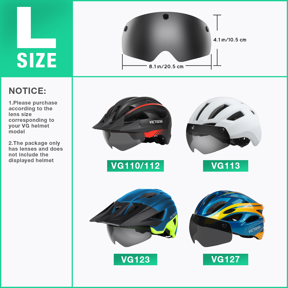 VICTGOAL Fahrradhelm Linse Magnetbrille UV-Schutz Sonnenbrille MTB Rennrad Helme Visier für Mann Nacht Fahrradbrille