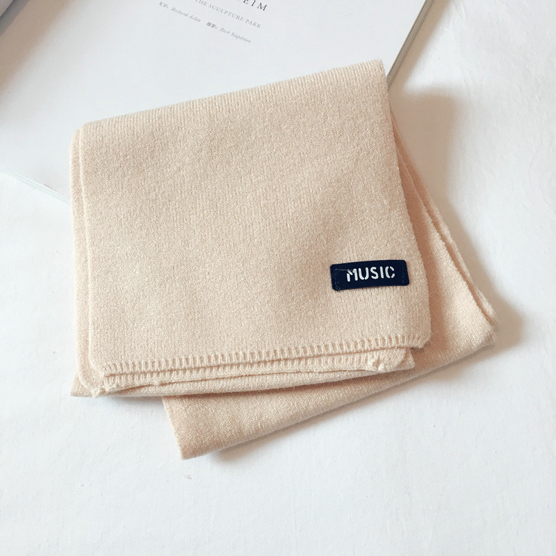 Versione coreana del nuovo bavaglino caldo per bambini in lana lavorata a maglia per bambini autunno e inverno: Beige