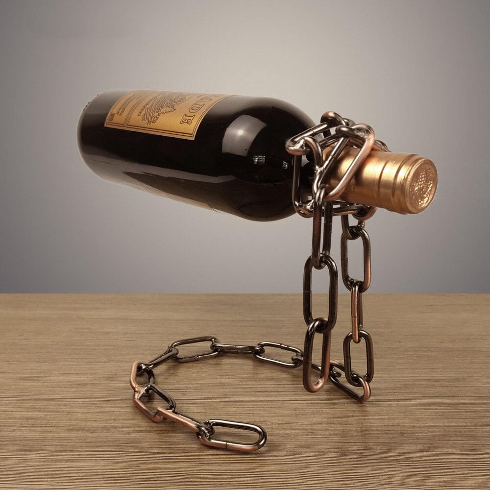 Chaîne de vin en fer à Suspension magique, porte-bouteille de vin en métal, présentoir d&#39;armoire de Bar, support d&#39;étagère, décoration de la maison
