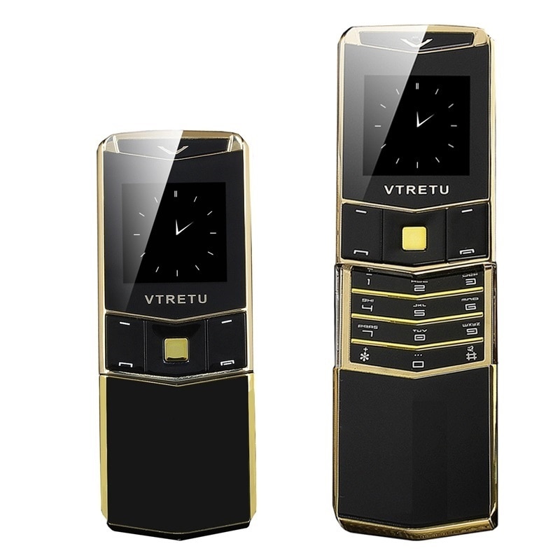 Luxury Metal Signature Phone 2G GSM Special Style Business Slider Slim Cool Mini Card Phone BT Dial Vibration Anti Lost