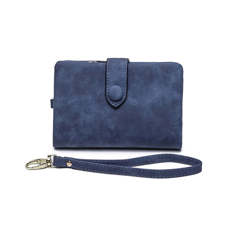 Wallet Bag For Women Female Leather Wallet Matte Short Cartera Mujer Cute Tri-fold Multi-card Lady Phone Purse: SKY BLUE