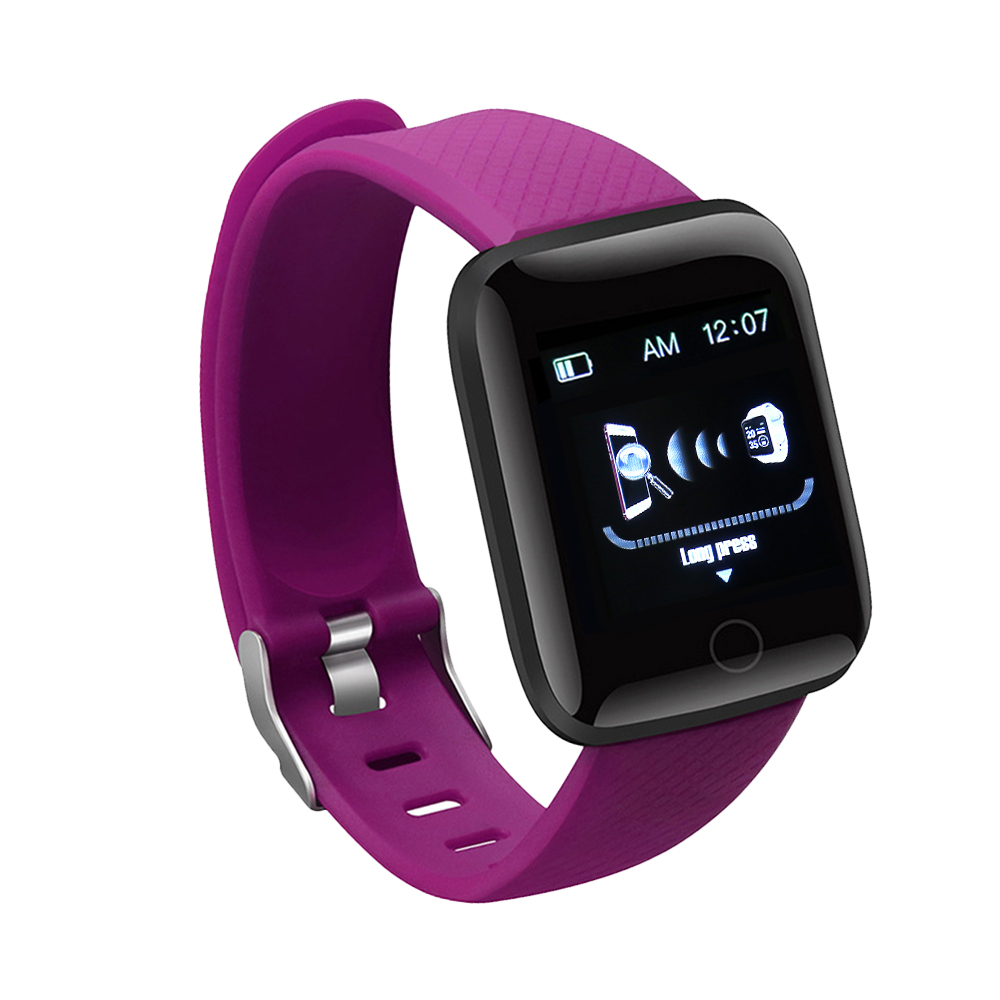116 PLUS Smart Watch Sport Smart Blood Pressure Monitor Smart Wristband Smart Watch Bracelet Wristband With Silicone Strap: 03 purple