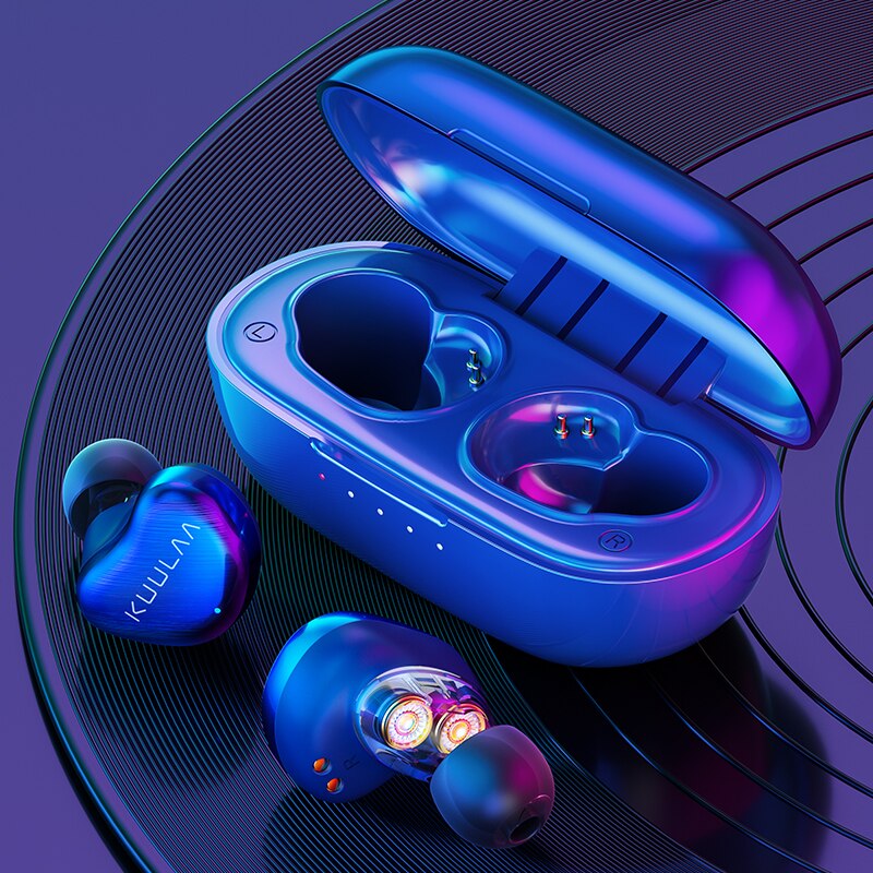 KUULAA TWS Fingerabdruck berühren Bluetooth Kopfhörer, Doppel ziehen um Spule HD Stereo Drahtlose Kopfhörer, Lärm abbrechen Gamer Headset: Ursprünglich Titel