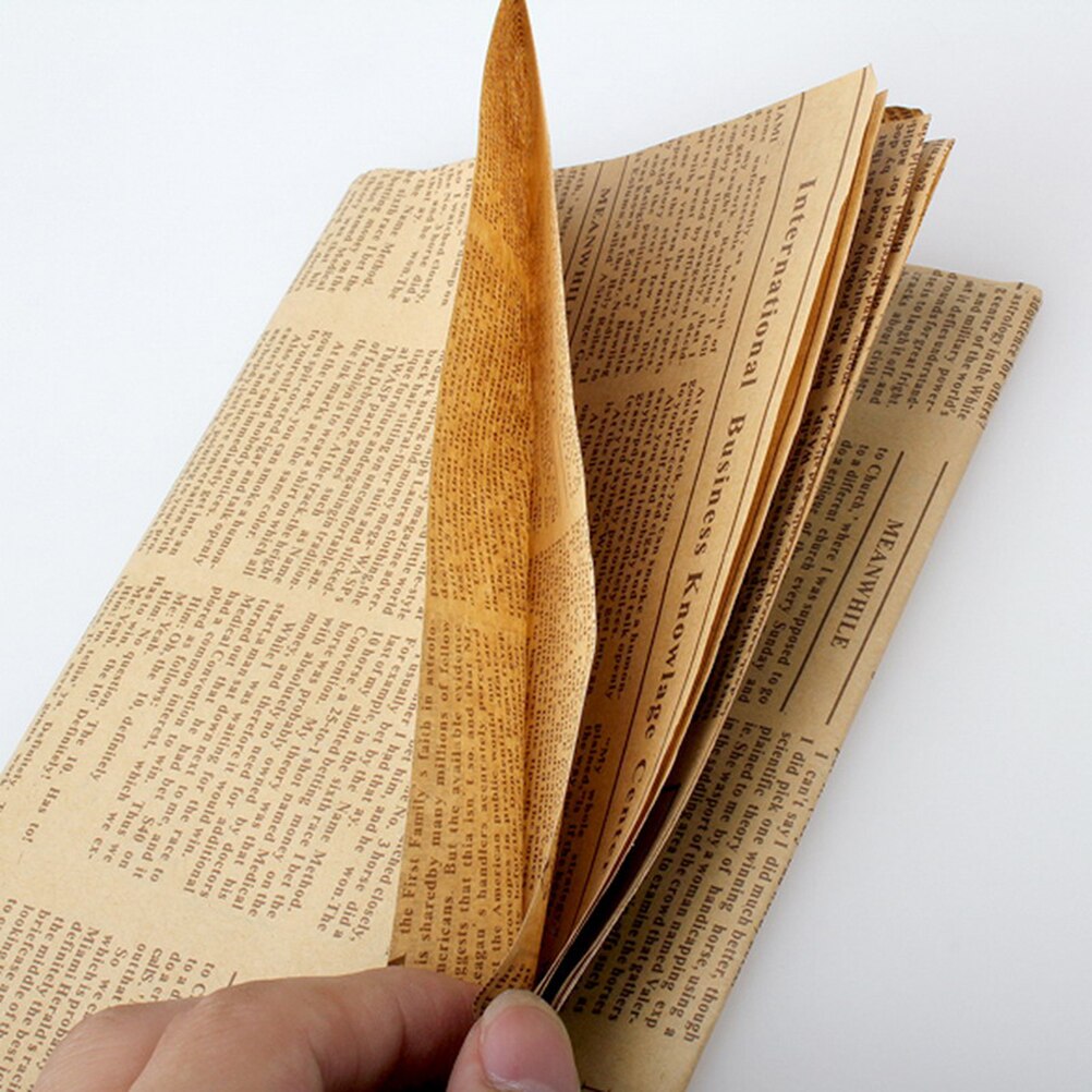1 pçs papel de embrulho de presente de jornal vintage artware pacote de papel diy capa de livro kraft envoltório de papel embalagem acessórios 52x75cm