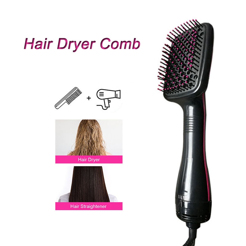 Secador de pelo eléctrico 2 en 1, cepillo Styler en seco y húmedo, aire frío, cuidado del cabello, herramientas lisas